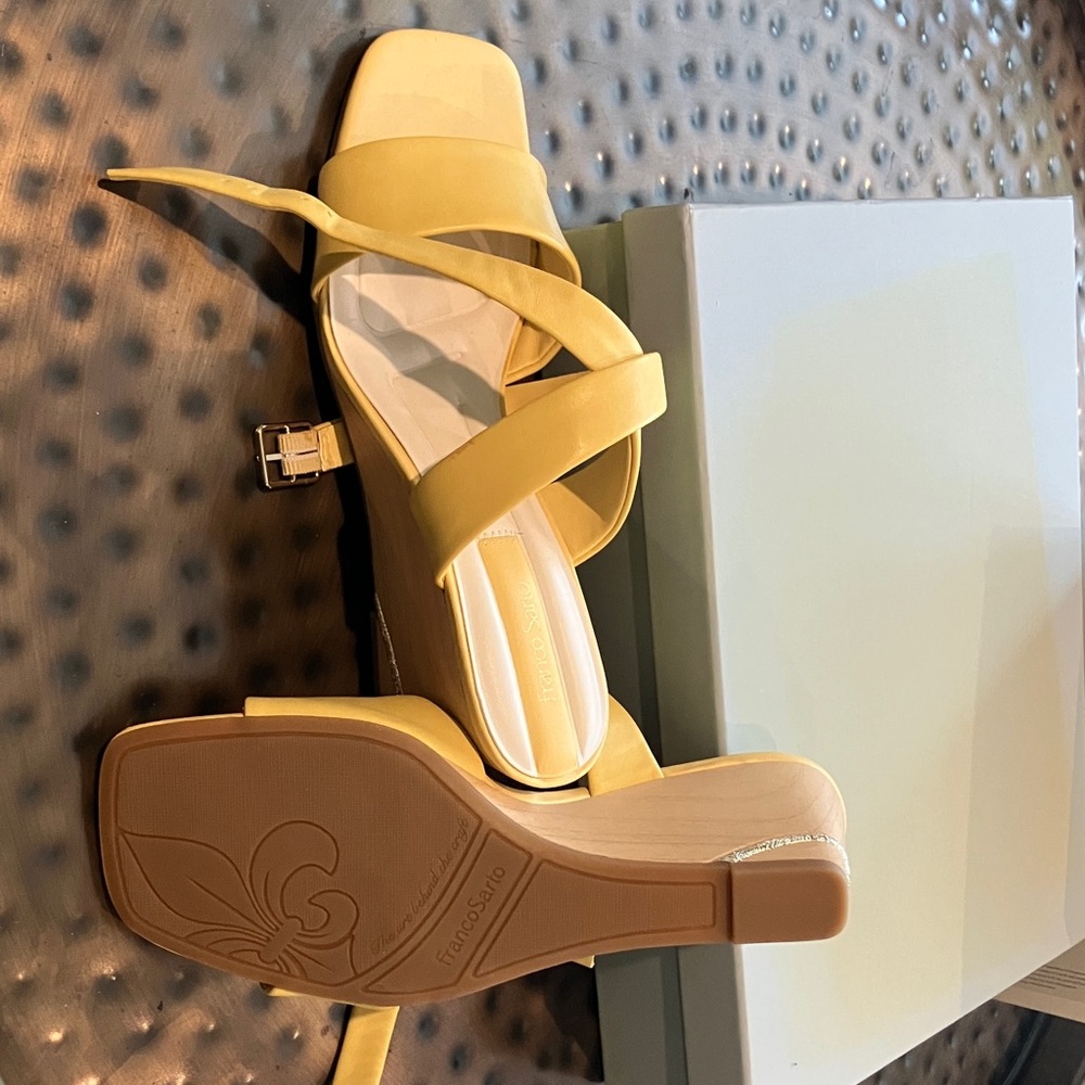 Franco Sarto Yellow Strappy Heels